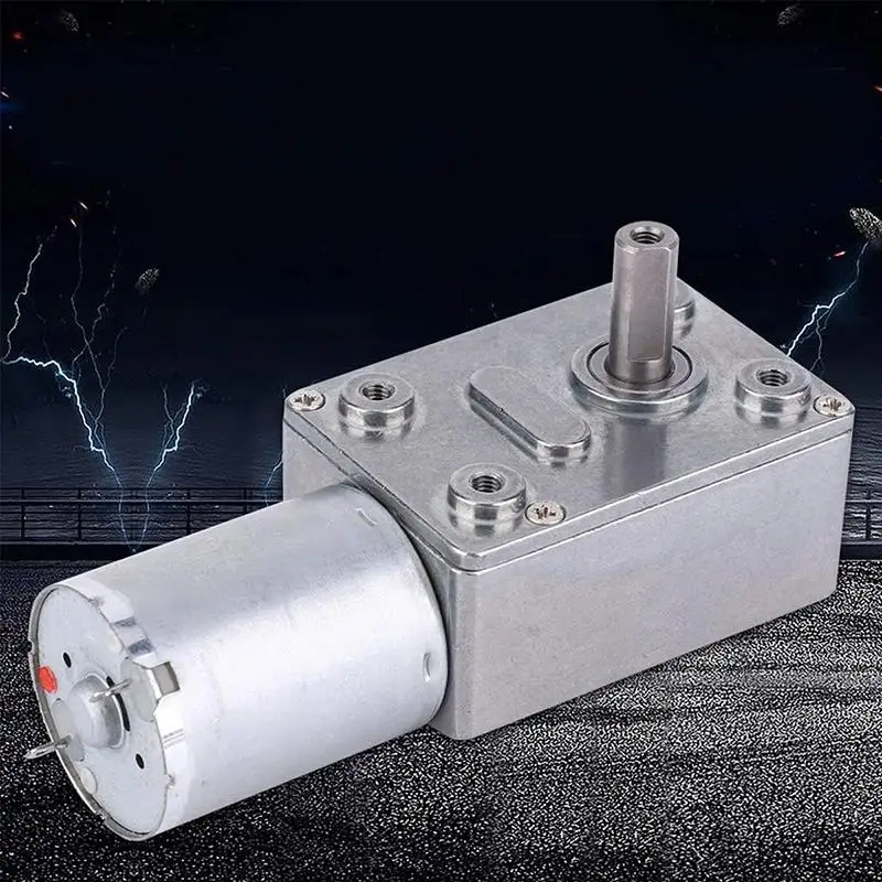 370 DC Reversible Worm Geared Motor High Torque 6V 12V 5-150RPM Low Noise for Model Train Automatic Gate Controller