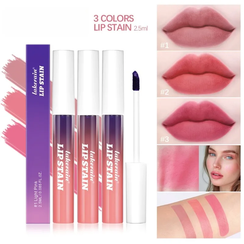 2.5ml Peel Off Lip Gloss for Women Matte Long-lasting Waterproof Pink Lip Gloss Moisturizing Natural Lip Color Gloss Cosmetics