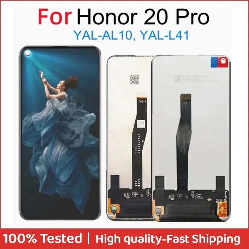 

6,26 "для Huawei Honor 20 Pro YAL-AL10 YAL-L41 ЖК-дисплей с цифровым преобразователем сенсорного экрана в сборе