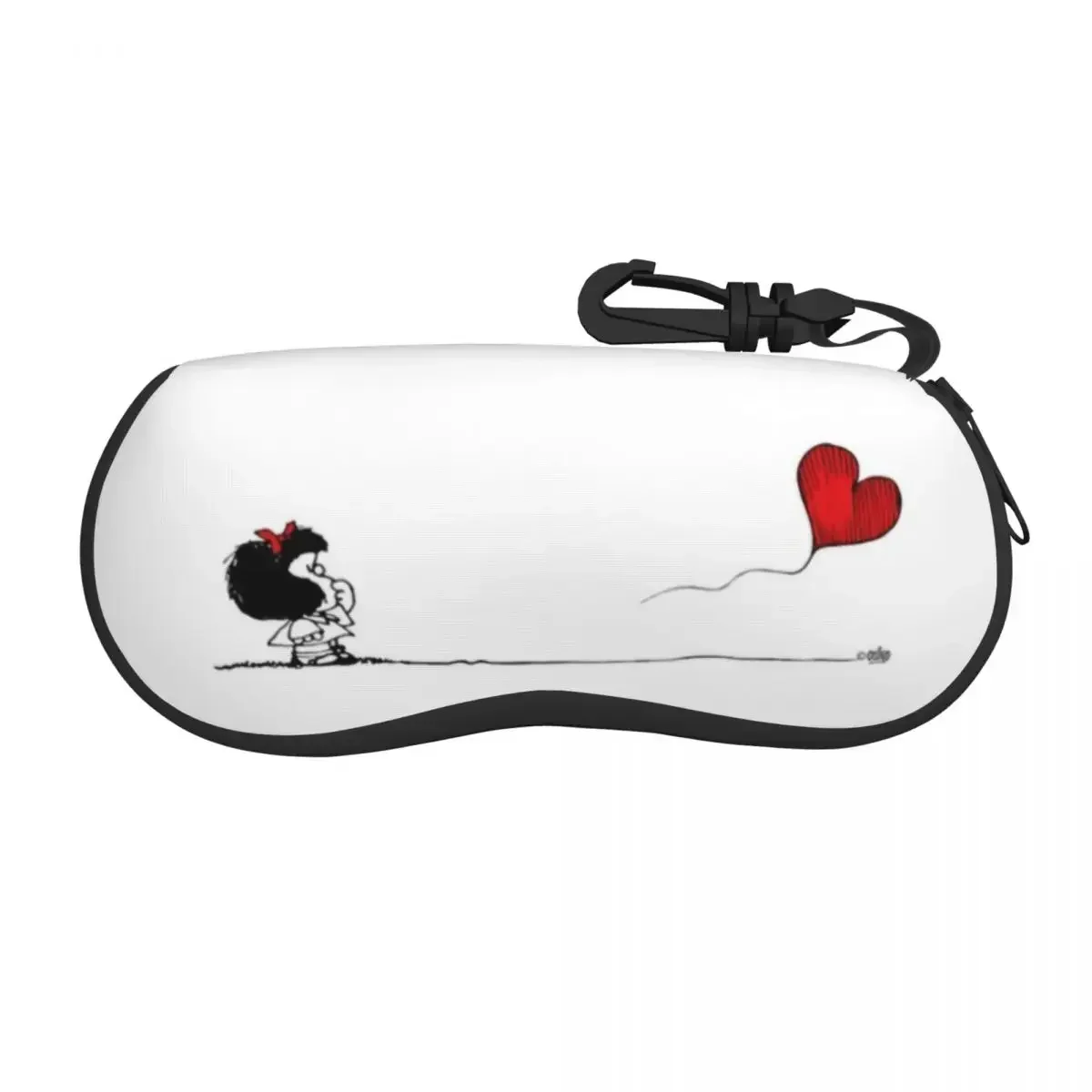 Custom Mafaldas Balloon Heart Shell Glasses Case Unisex Cool Quino Manga Cartoon Eyeglasses Case Sunglasses Protector Box