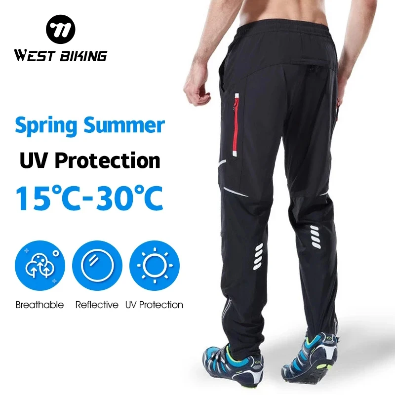 Spring Summer Mens Cycling Pants S-4XL Size Breathable Perspirable Reflective Bicycle Pants Long Sports Bike Trousers Ciclismo