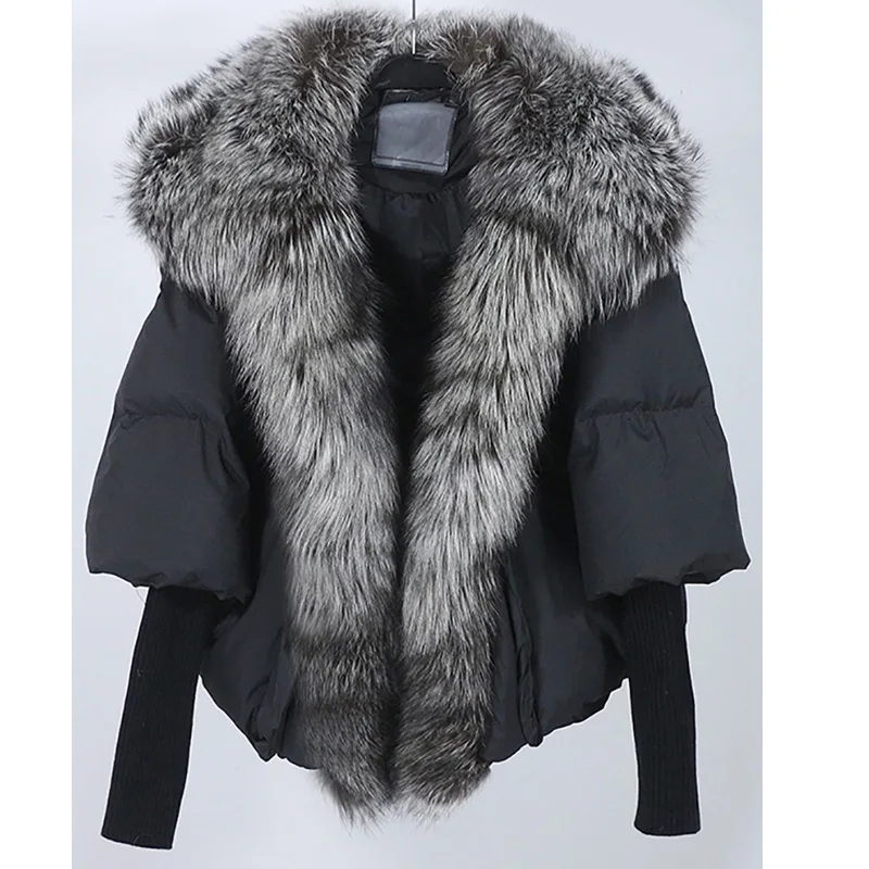 

Hot Sale 2024 Autumn/Winter New Thread Sleeves White Duck Down Coat Short Style Temperament True Fox Fur Collar Fur Coat for Wom