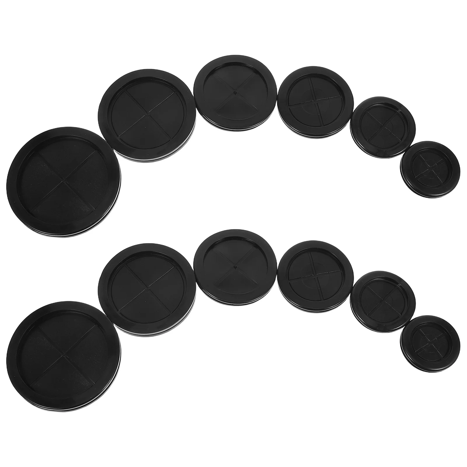 

12pcs Rubber Cable Grommet Dual Sided Flexible Round Cord Protector For Desk Furniture Wall Wiring Hole Cover Sealing Waterproof