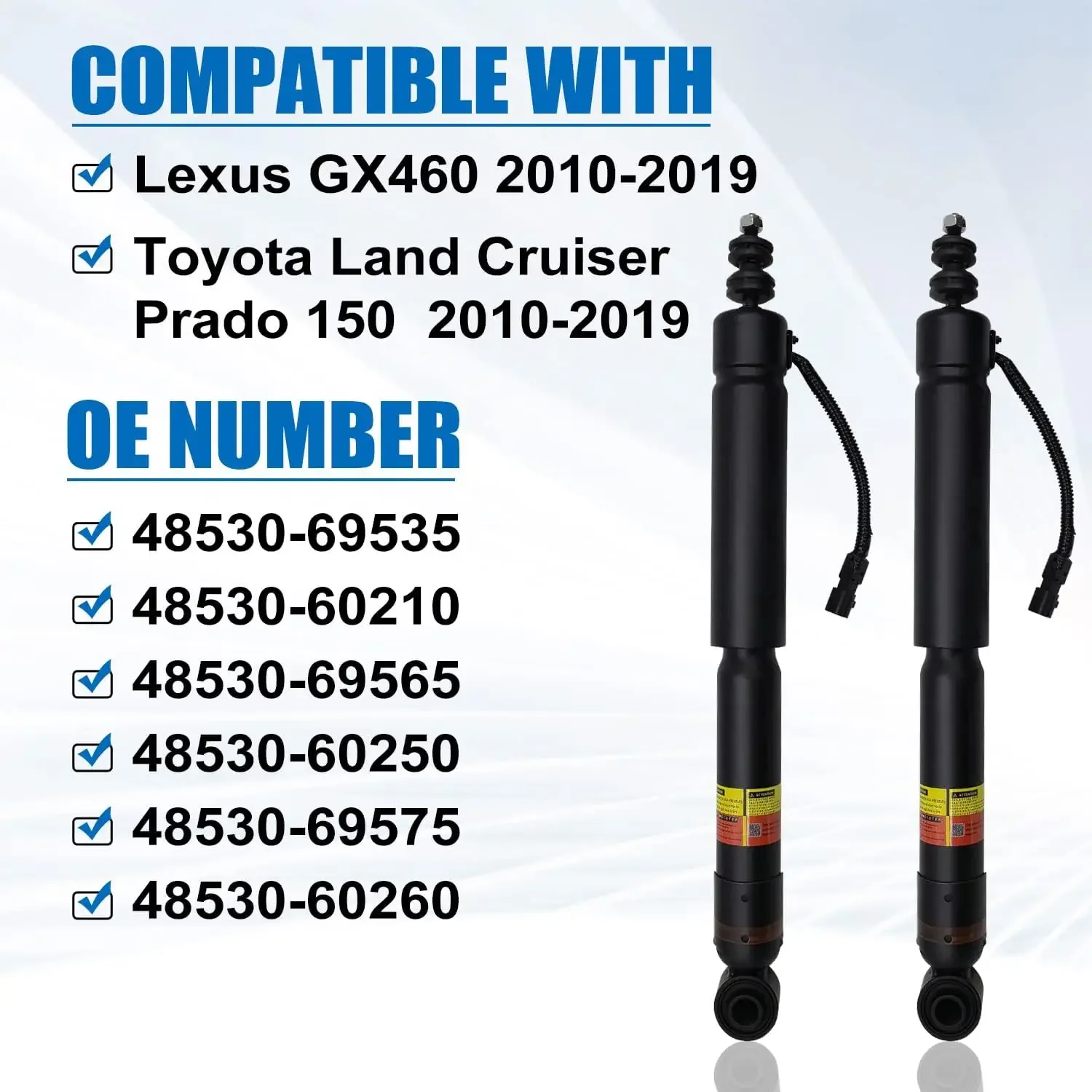 48530-69535 Pair Rear Shock Absorber for Toyota Land Cruiser Prado 150&Lexus GX460 2010-2017 48530-69535 48510-60190