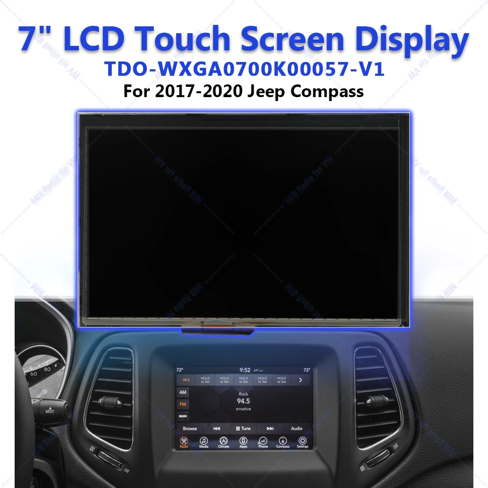 7 inch OEM LCD Display and Touch Screen for JEEP Compass 2017-2020 years TDO-WXGA0700K00057-V1  LMB5K00057BL Radio Display