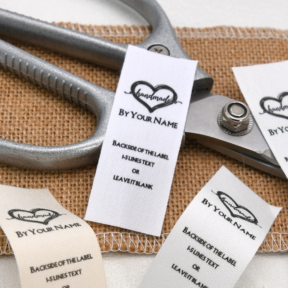 

25X70mm Plain Cloth，Custom Clothing Labels Personalized Brand , Organic Cotton Ribbon Labels , Logo or Text, Sewing Labels