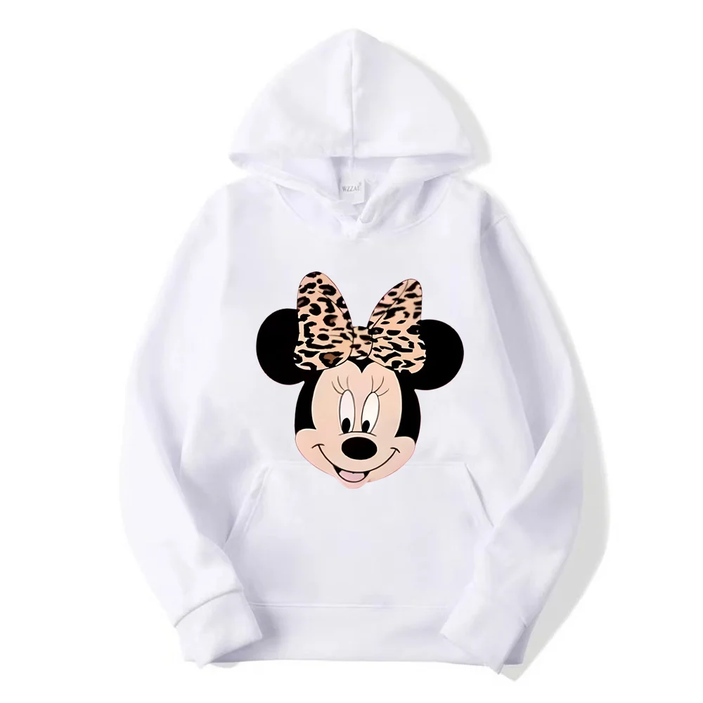 2024 Couples Disney Mickey Minnie Hoodies Spring Autumn Long Sleeve Hooded Sweater Loose Casual Coat Women Men Sweatshirts Kids