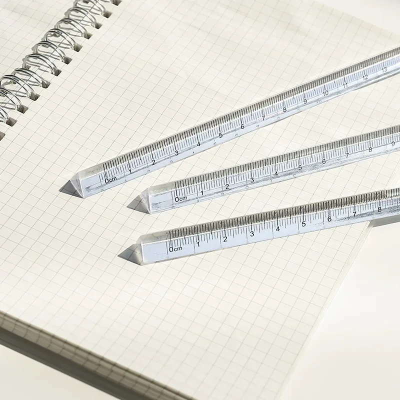 Règle triangulaire transparente droite 20cm, 1 pièce, outils de mesure de dessin, papeterie fournitures scolaires et de bureau pour étudiants