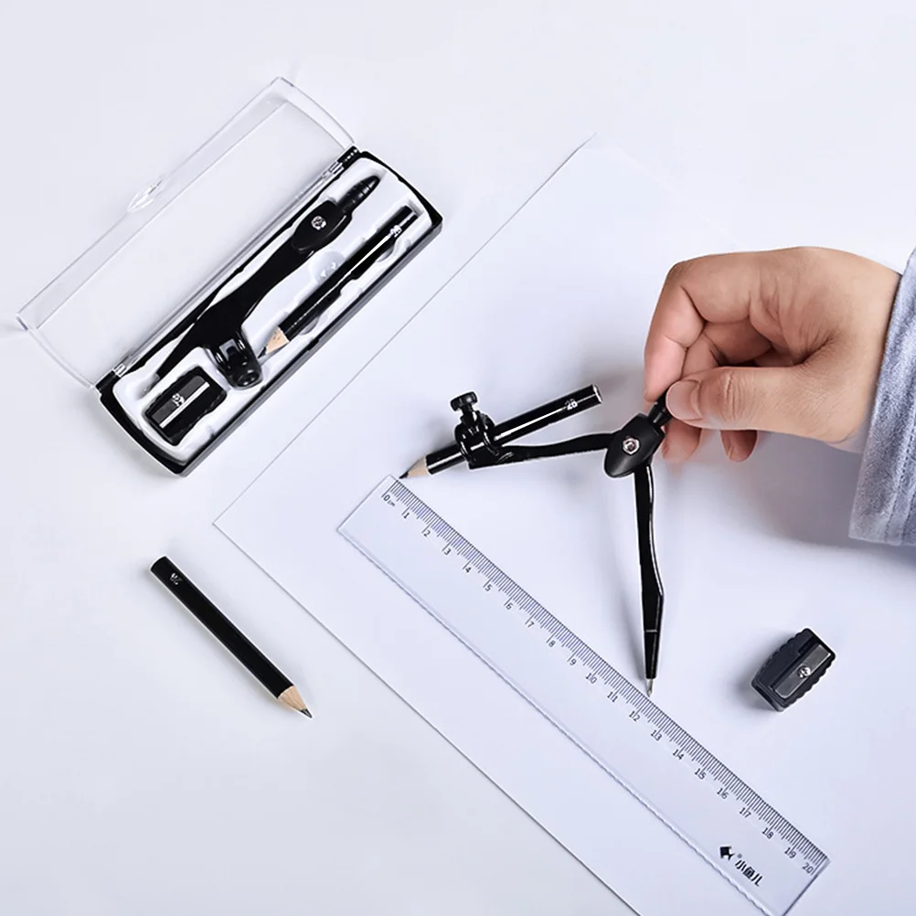 

1Set Portable Precision Compasses Drawing Tools Geometry Math Drafting Set Non Slip Comfortable Handle Professional for School