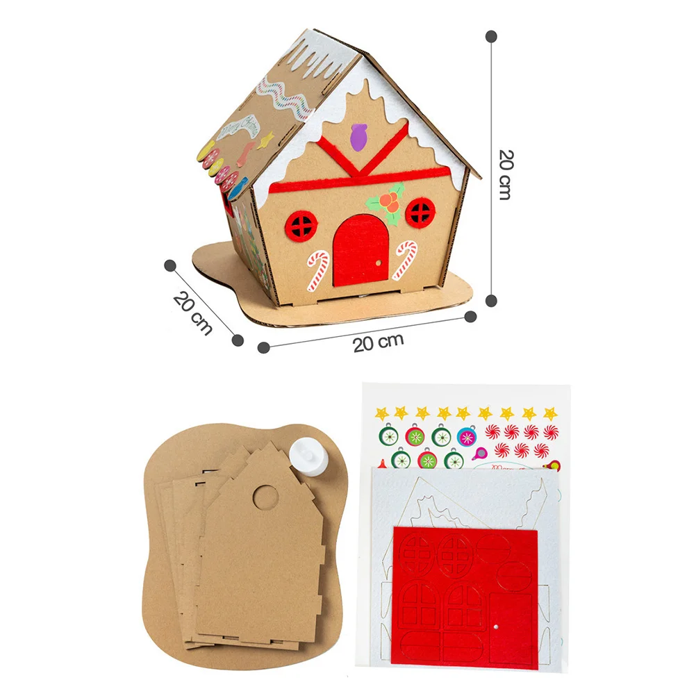 Casa de galletas de Navidad, Kit de casa de galletas Diy de 20x20x20cm, materiales gruesos, diseño de cabaña casera para niños, decoración luminosa