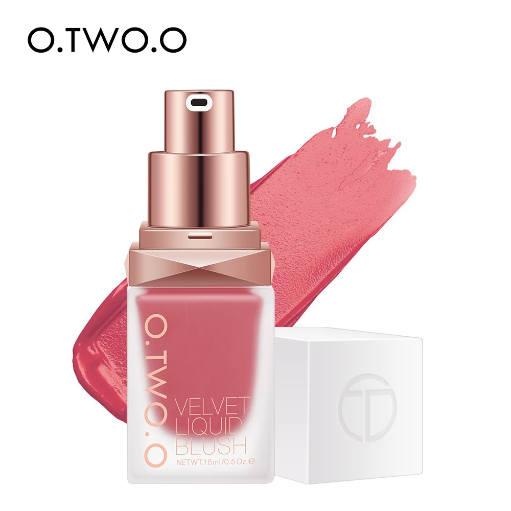 Venta al por mayor O.TWO.O colorete líquido 4 colores rosa rubor de larga duración Natural mejilla Maquillaje facial colorete para mujeres cosméticos