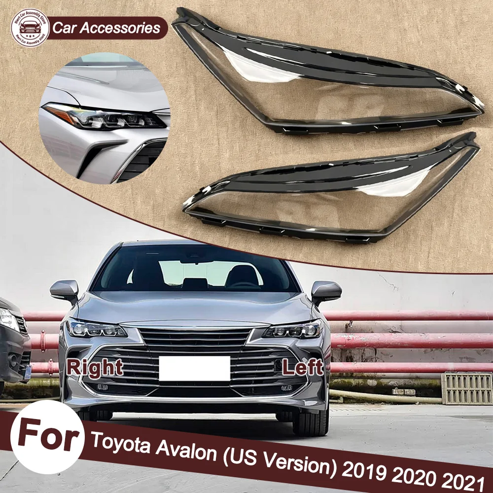Car Accessories Transparent Headlight Shade Cover Lampshade Shell Lens Plexiglass For Toyota 2019 2020 2021 Avalon (US Version)