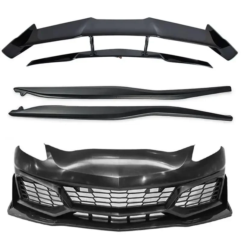 ZR1 Style Front Grille Lower Lips Full Body Kits Painted Bumper Cover For Chevrolet Corvette C7 ZR1 2014-2019