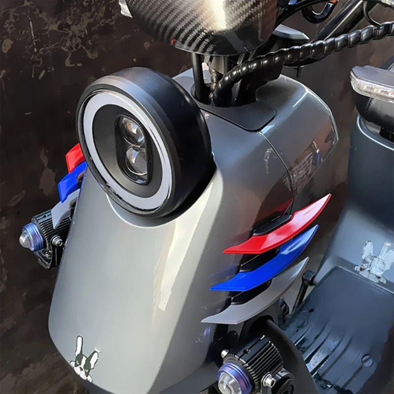 

12QM 2PCS Мотоцикл Фиксированный ветровой крыло Аэродинамический передний спойлер для электрических скутеров