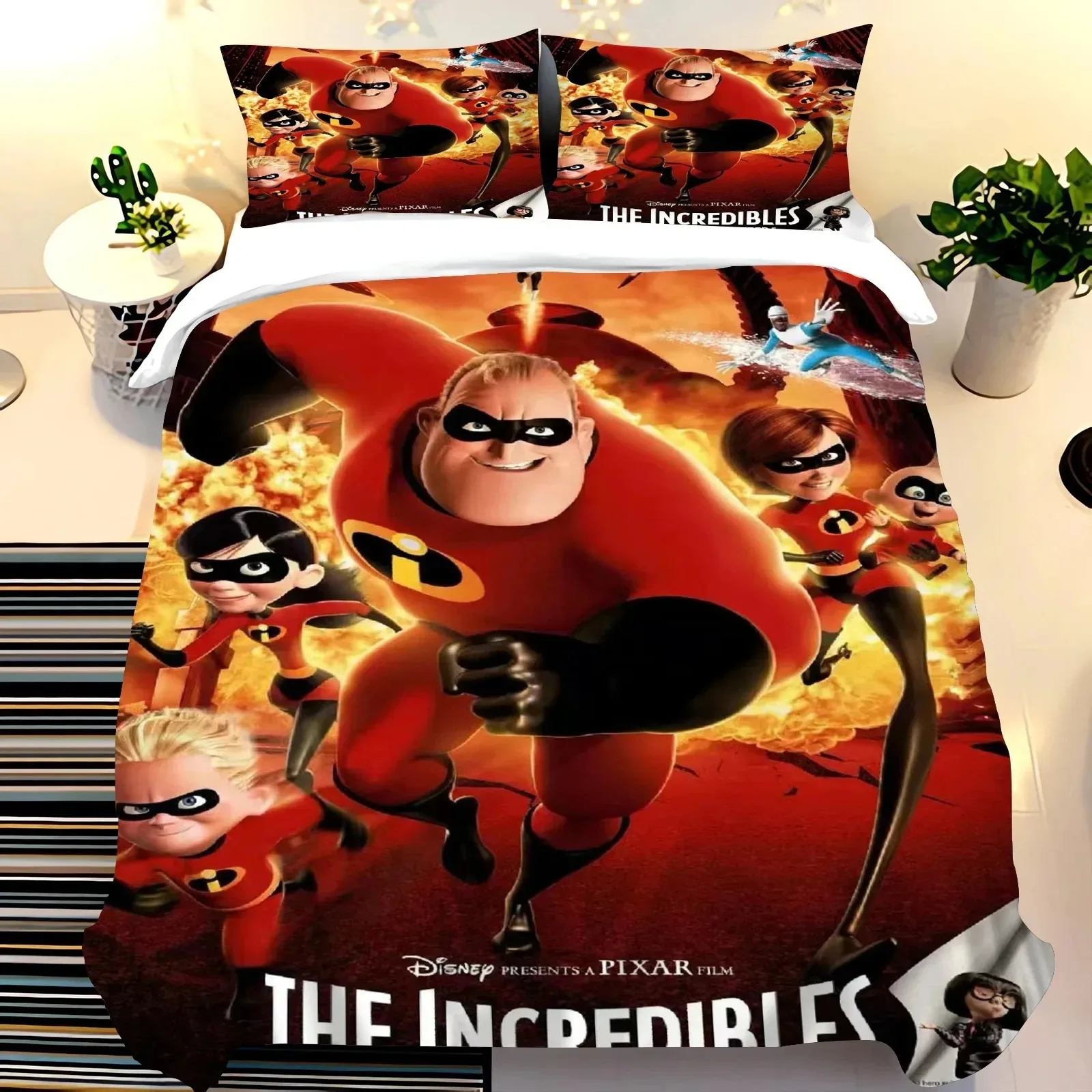 

Disney The Incredibles Cartoon Bedding Set Quilt Spiderman Duvet Cover Comforter Bedclothes Children Kid Boy Bed Birthday Gift