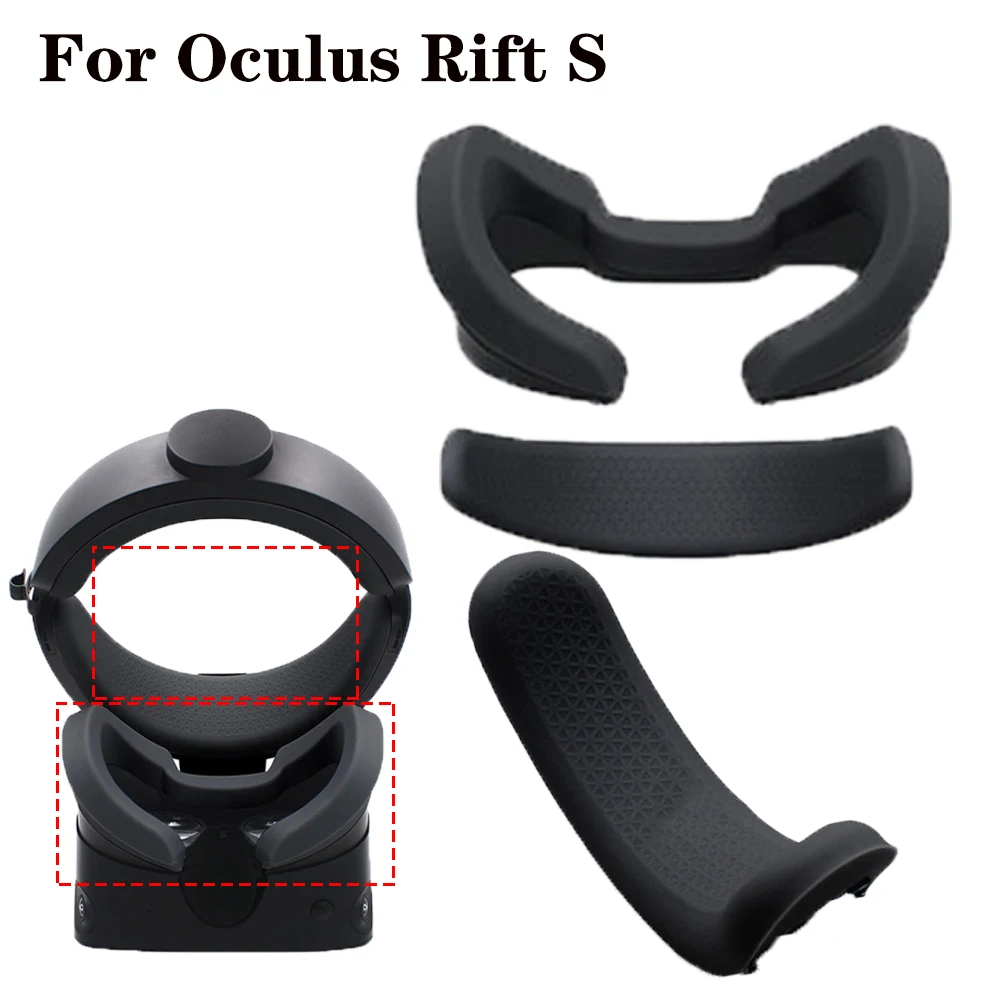 Silicone Front Rear Foam Eye Mask Protective Cover Replacement Mask for Oculus Rift S VR Glasses Headset Face Pad Accessories