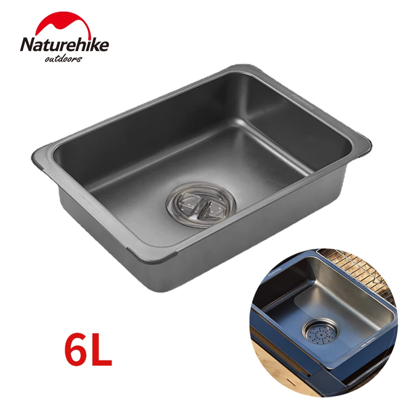 

Naturehike IGT Sink Stainless Steel Basin Food Washing Outdoor Camping Picnic Kitchen Table Cookware 6L Ultralight Wash Hands