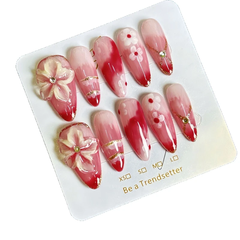 

Handmade armor European and American smudging blush hand pinching three-dimensional engraving versatile wearing manicure