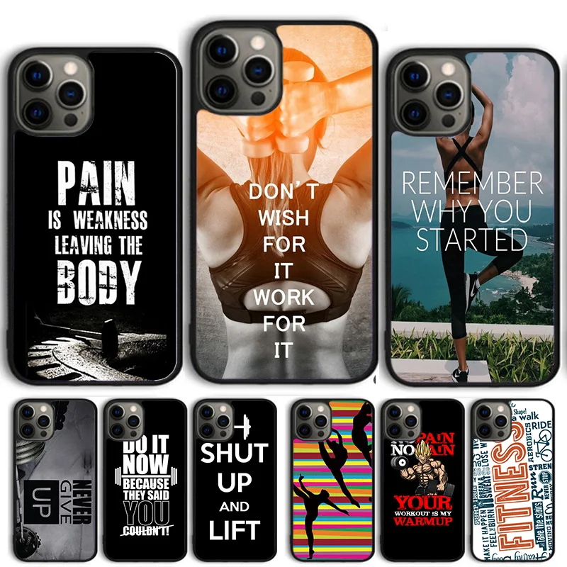 Lindo Fitness divertido elevación gimnasio Coque Shell para iPhone 15 16 14 13 12 Pro Max mini 11 Pro Max XS XR Plus funda de teléfono