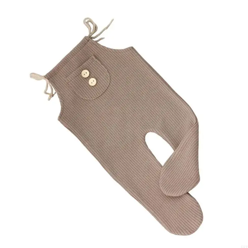 

Trendy Baby Photoshoot Pants Soft Knitted Romper Solid Color Footed Trousers