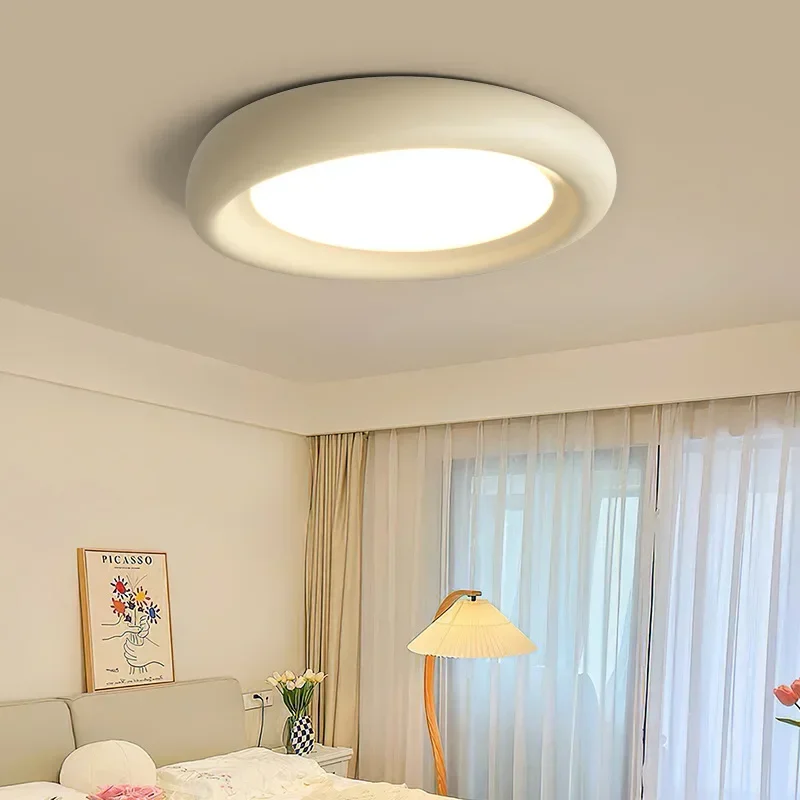 

Nordic Cream Wind Resin Led Ceiling Lamp Living Room Decor Led Ceiling Chandelier Lighting Bedroom Acrylic Ceiling Light Fixture