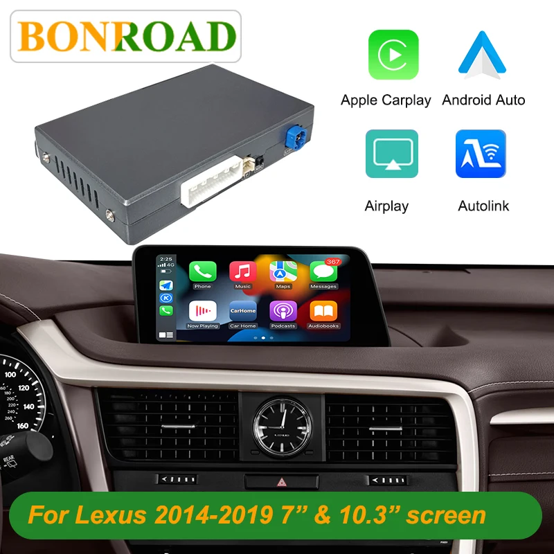 Modulo Wireless CarPlay Android Bonroad per Lexus NX RX IS ES GS RC CT LS LX LC UX GX 2014-2019, Decoder Mirror Link Airplay