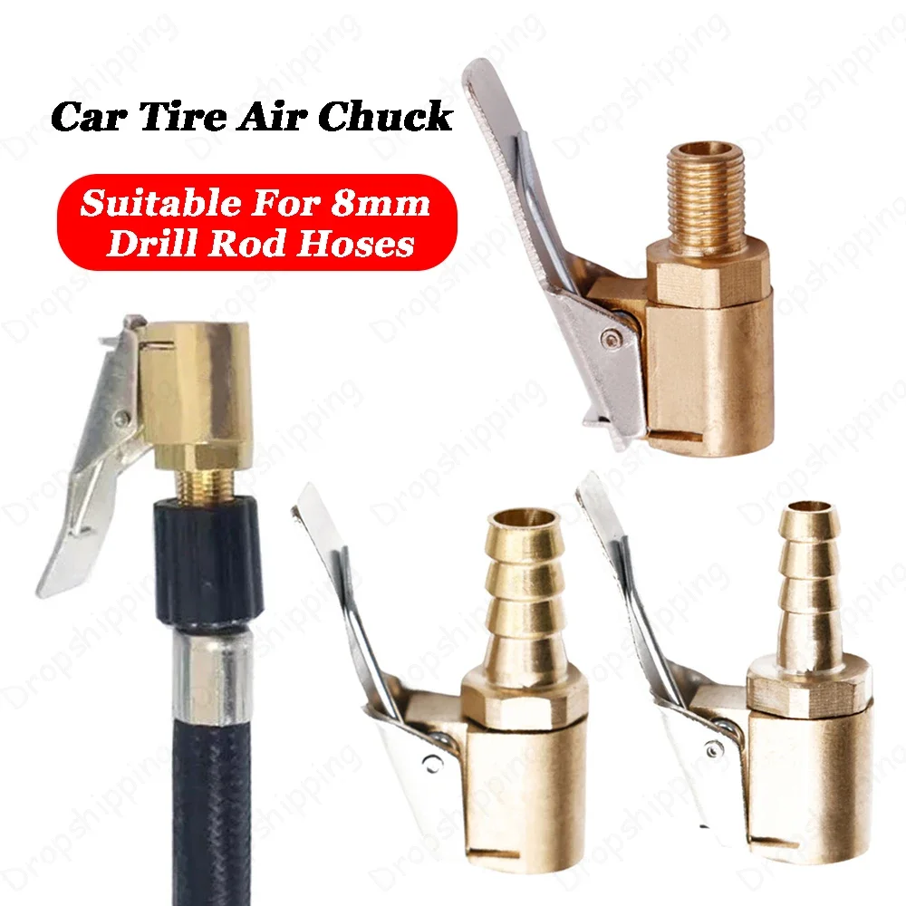 Inflator Pump Valve Connector Car Tire Air Chuck Brass Car Truck Air Pump Chuck Clamp Connector Adapter For Inflatable Pump Tool