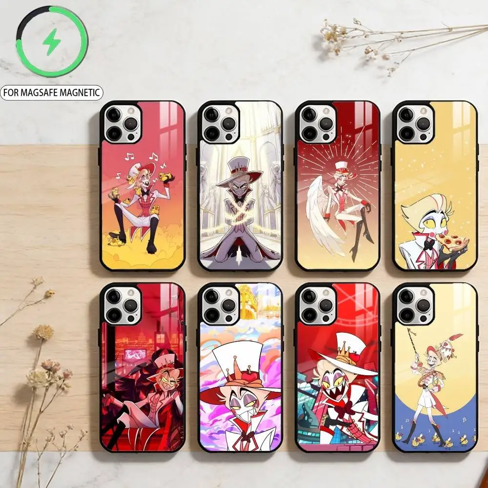 

Чехол для телефона Hazbin H-Hotel Lucifer Magne для iPhone 17, 16, 15, 14, 13, 12, 11 Plus, Pro Max, магнитный, для беспроводной зарядки Magsafe