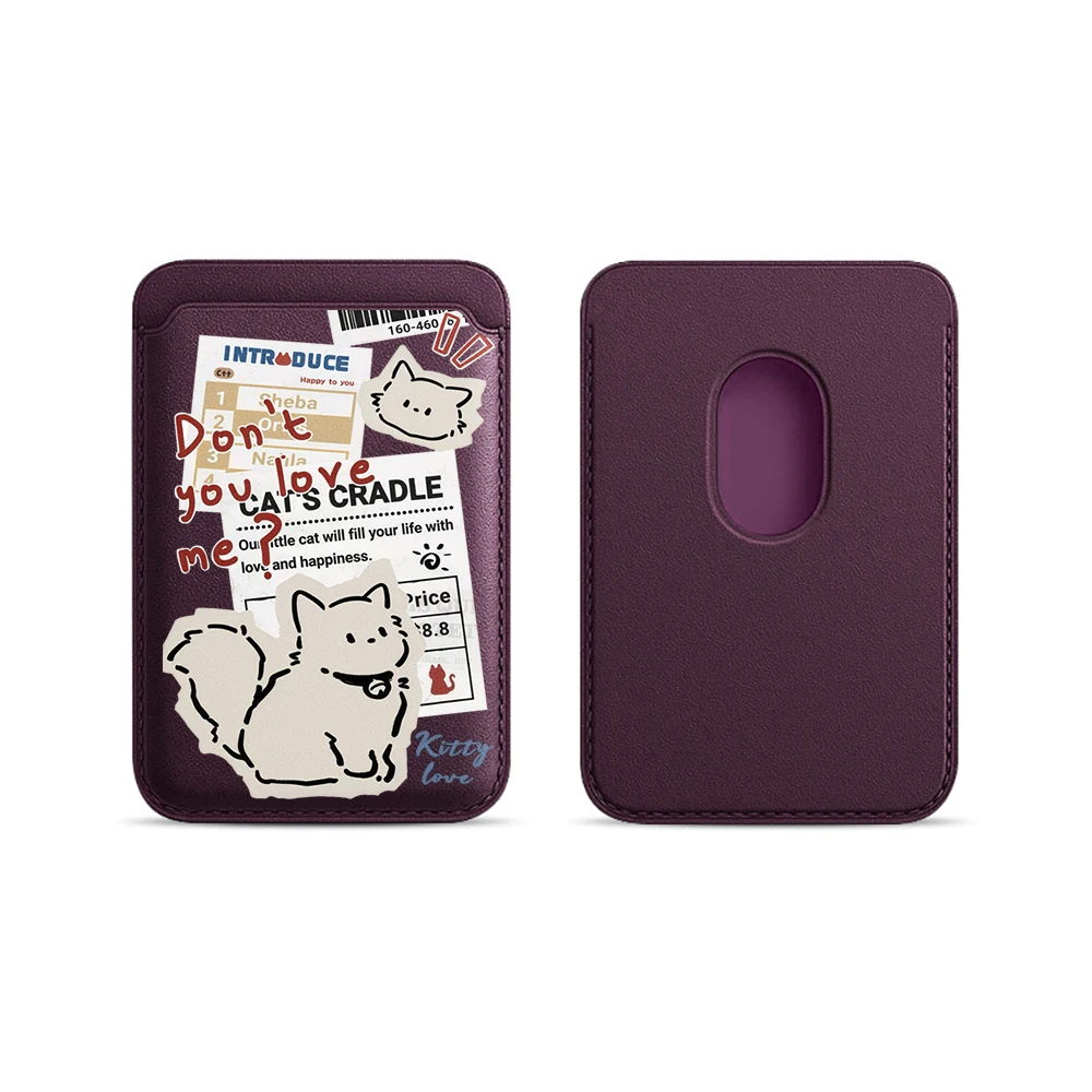 Kitty Love Leder-Kartenetui Handyhülle Kartenhalter für Magnetische Hülle Geeignet für alle iPhones für Magsafe Karten-Handy-Rückentasche – Detail 12