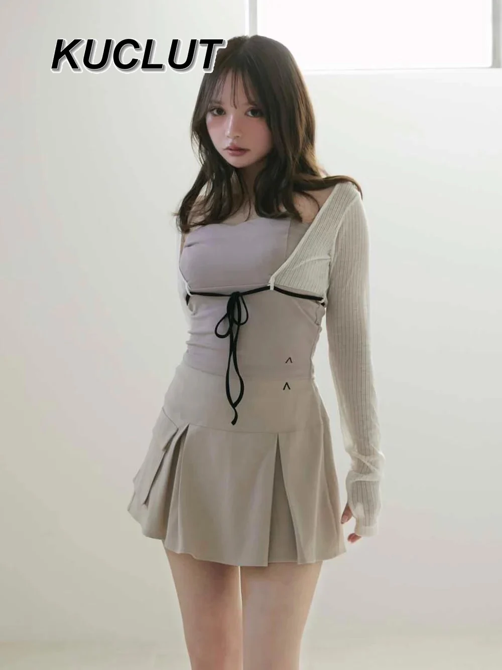 

Japanese Style Harajuku Retro Girl Bow Tie Casual High Waist Skirt New Summer Solid Color Fashion Simple Short Skirts for Women