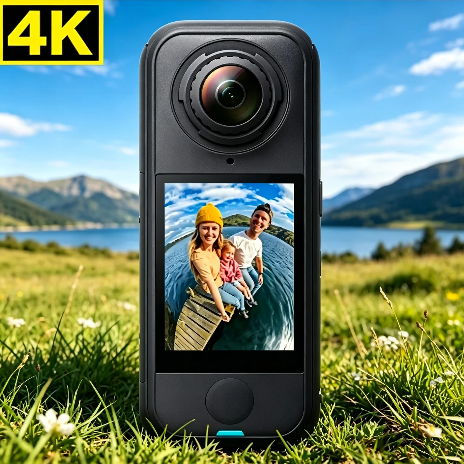 8K/2K Lightweight 165g 360° Camera Invisible Selfie Stick Effect Replaceable Lenses Built-in Wind Guard FlowState Stabilization