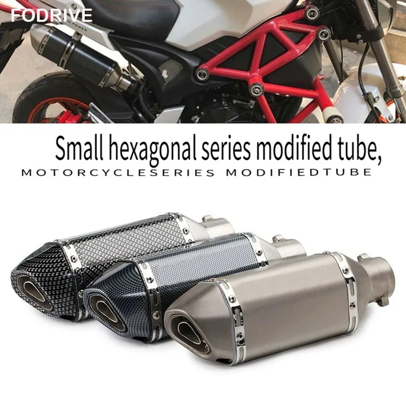 51mm Universal Motorrad Laser-Auspuff-Schalldämpfer DB Killer Pitbike Escape Moto Motocross für CBR650 MT09 Z900 MT07 Z650 R6