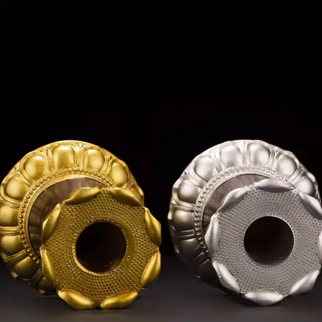 Exquisite resin lotus hand-cranked warp-turning bucket wheel base is inlaid with tantric practitioners