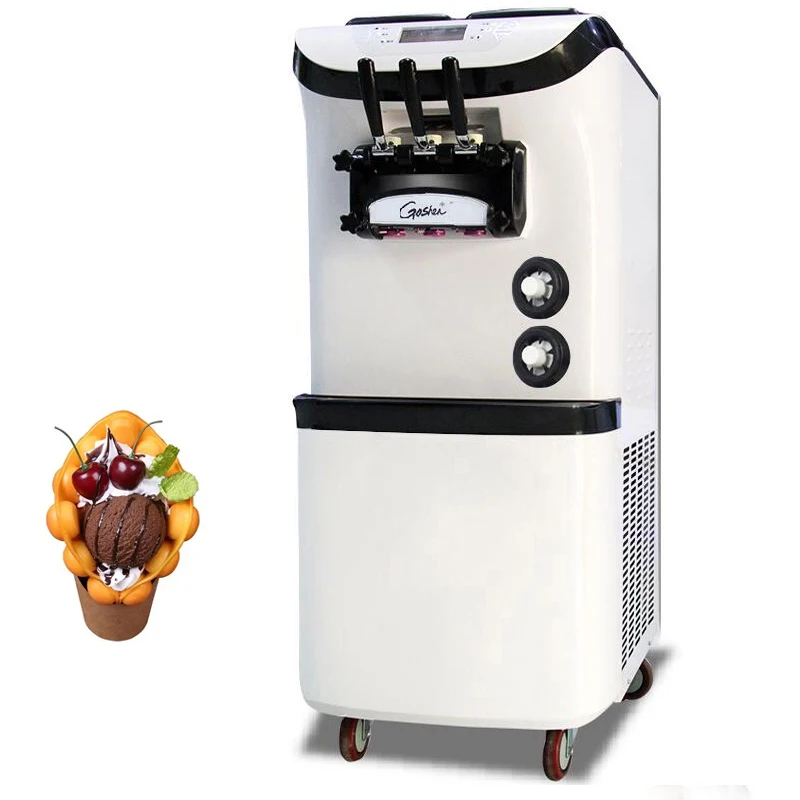 Vertical Ice Cream Makers Stainless Steel Soft Ice Cream Machine Commercial Ice Cream Making Machine 3300W