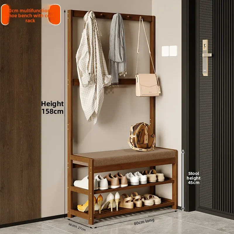 Multi-functional Hanging hanger, floor-to-ceiling bedroom, entrance, entrance, shoe change stool, coat rack integrated