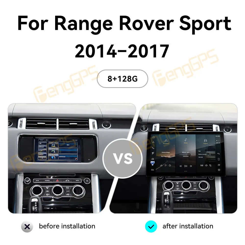 13.3 Android 13 for Land Rover Range Rover Sport 14-17 Qualcomm Touch Car Screen Navigation Apple Carplay Car Radio DSP 4G WIFI