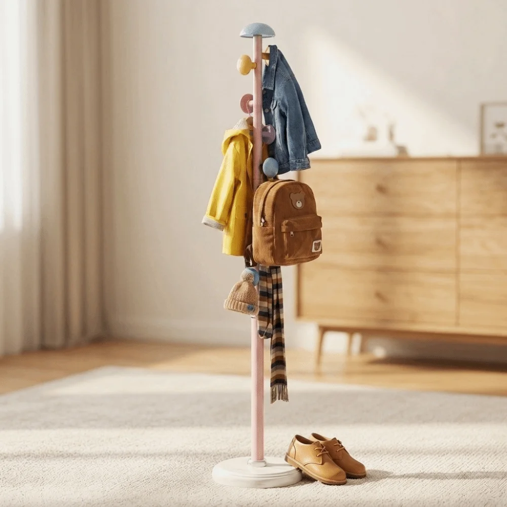 

Multi-functional Mushroom Coat Rack Simple Modern Decorative Vertical Clothes Hanger Space-Saving Sturdy