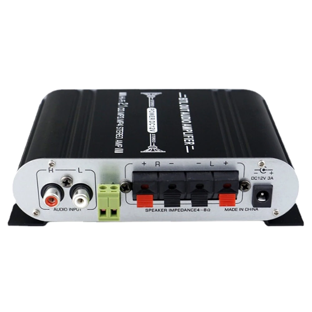 Lepy 838 HiFi 2.1 Channel Audio Amplifier Stereo Bass Sound Amplifier RMS 20Wx2+40W Class D Mini Media Player MP3 Black