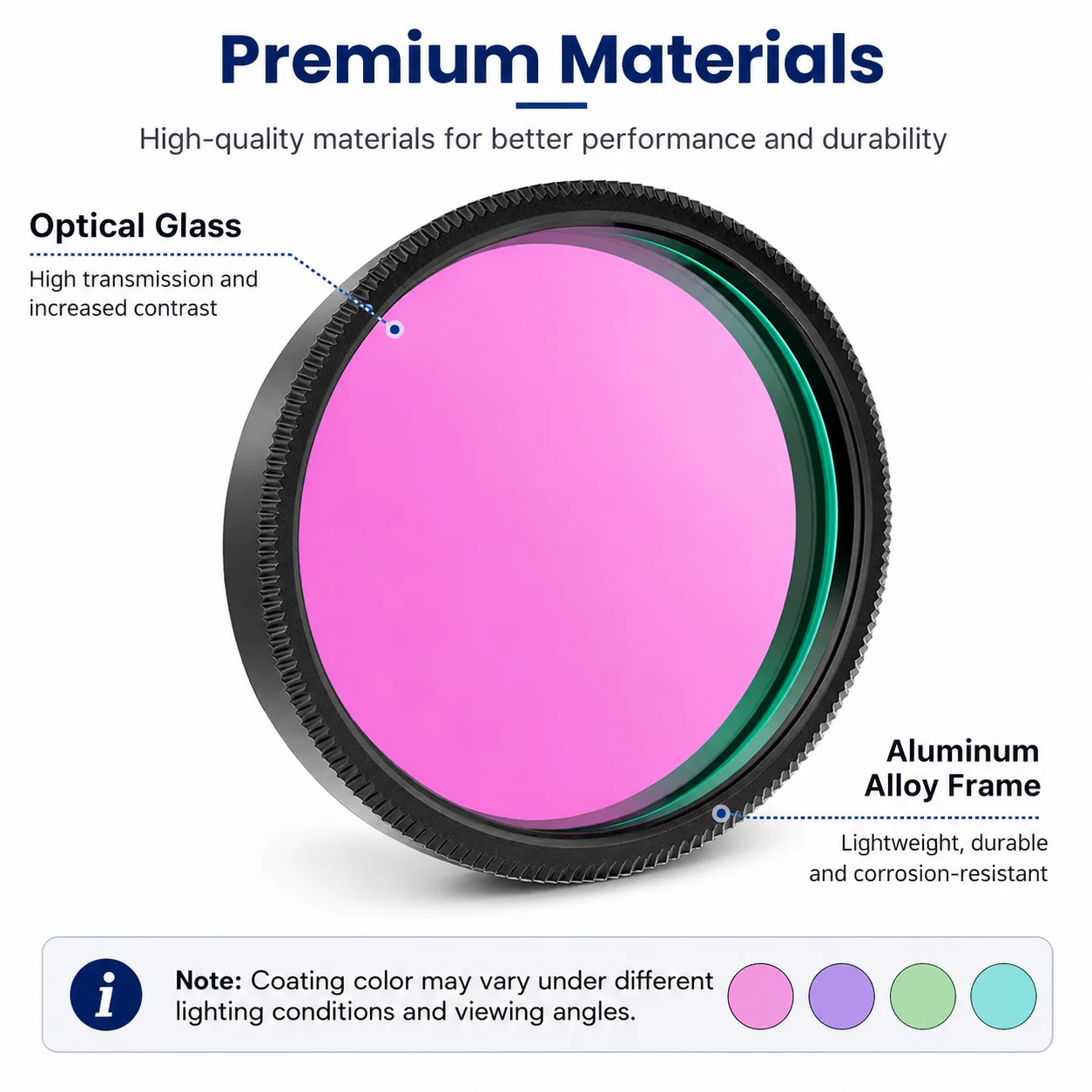 2 Zoll UHC Nebula-Filter 50,8mm Lichtverschmutzungsreduktionsfilter für Teleskop-Tiefenbeobachtungen – Detail 3