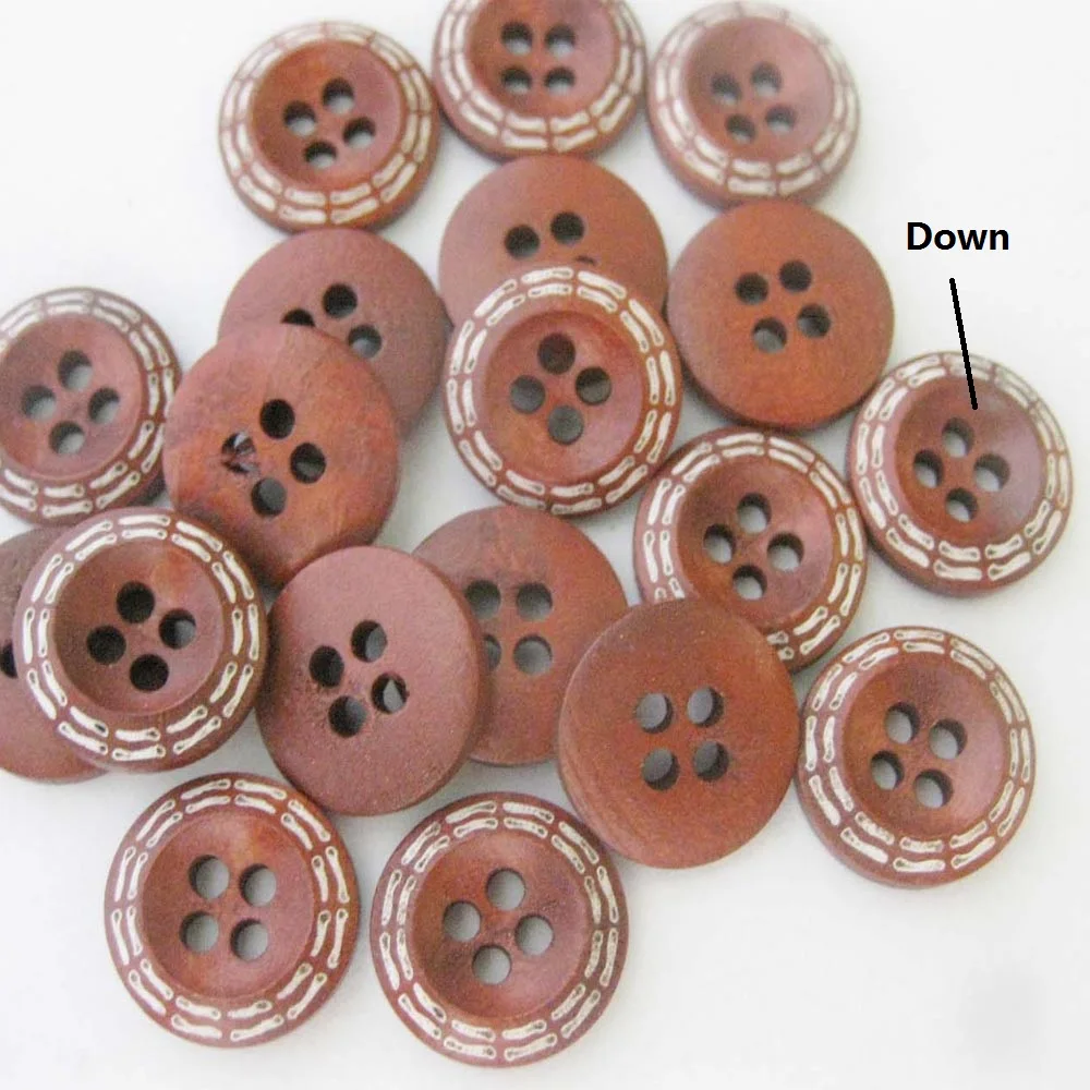WBNOWA 2 أنواع للاختيار 15 مللي متر أزرار قميص مستديرة خشبية الصنع 50 قطعة/الحزمة لتقوم بها بنفسك الخياطة اكسسوارات #2