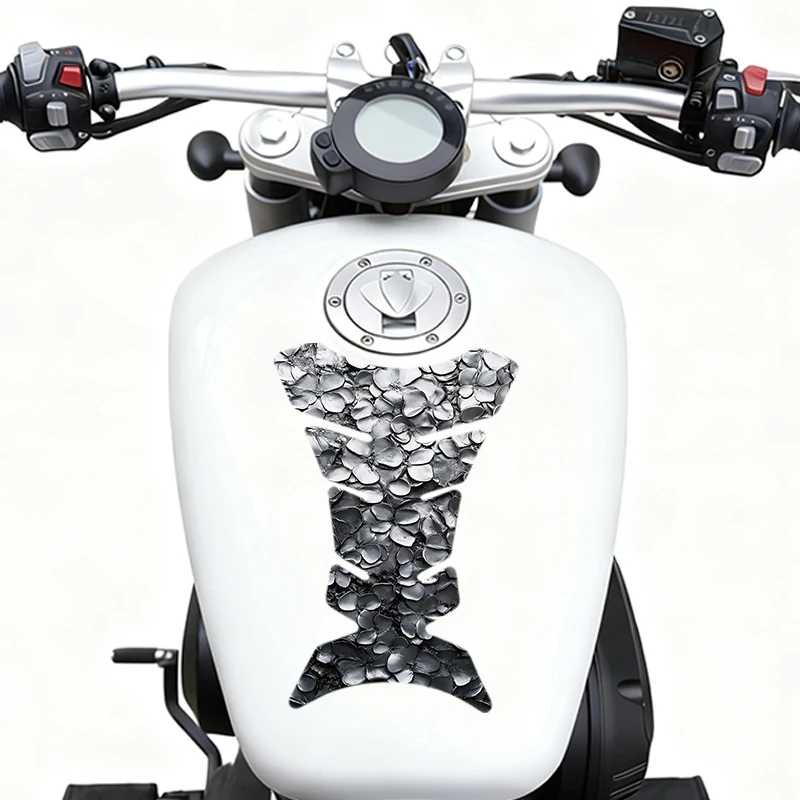 

2 штуки в комплекте, наклейка на топливный бак мотоцикла, текстура в виде лепестков, защитная пленка от царапин, виниловая наклейка для защиты.