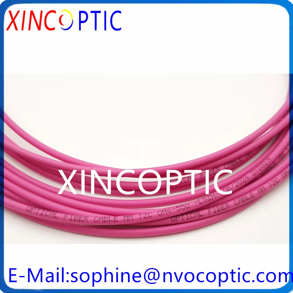 2Pcs 12Core 1/2/3M,50/125,OM4 MPO Female to MPO-F Fiber Optic Jumper Connector,A/C/B Polarity,3.0mm Mini LSZH Purple Round Cable