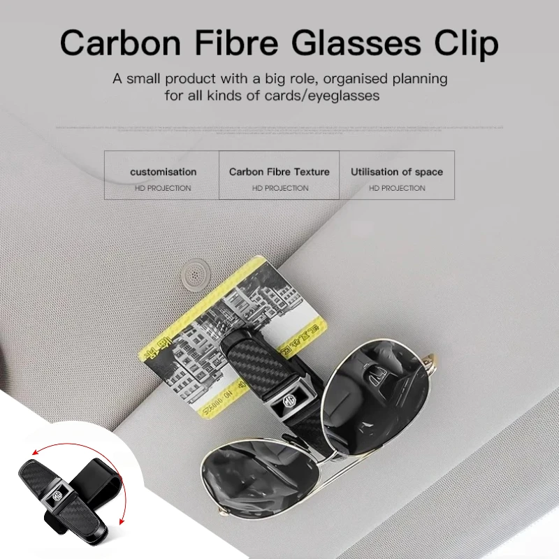 Car Sun Visor Glasses Clip Dual Function Holder Anti-scratch Glasses Clip For MG ZS MG4 EV MG HS MG3 MG5 EV Marvel R MG ONE