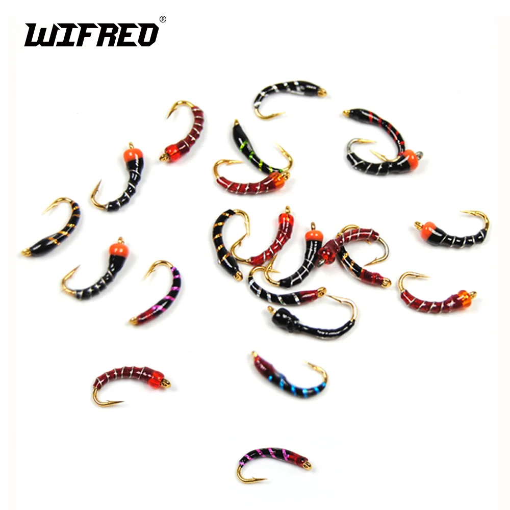 

Wifreo 8PCS #16 Golden Hook Nymph Flies Bead Head Buzzers Fly Fishing Flies