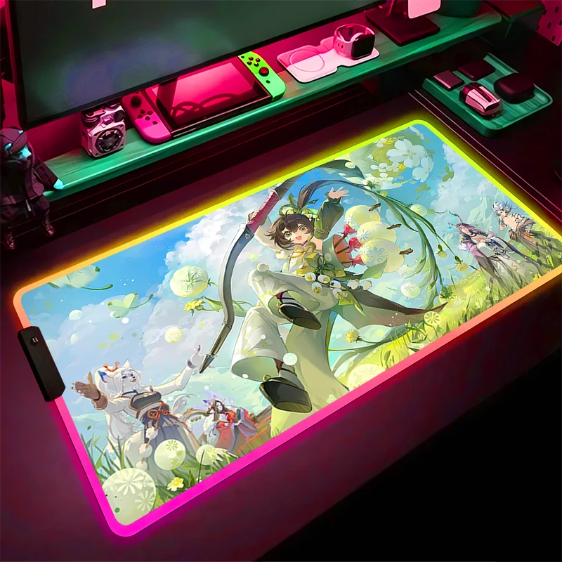 

RGB Large Mouse Pad LED Light Game accessories Pad table mat computer game Mouse mat Onmyoji Game pattern Mousepad Home Decor