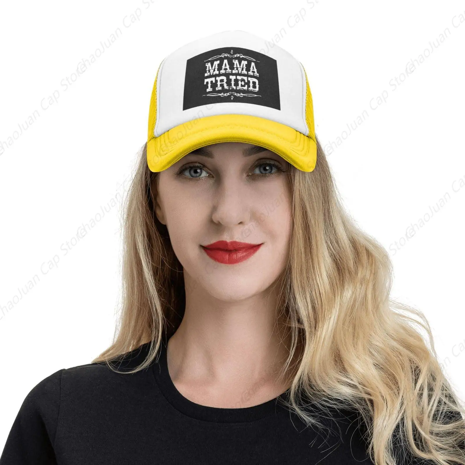 Gorra de camionero con estampado de Mama Tried para hombre o mujer, gorro de béisbol de malla, estilo Retro, con música campestre, para exteriores