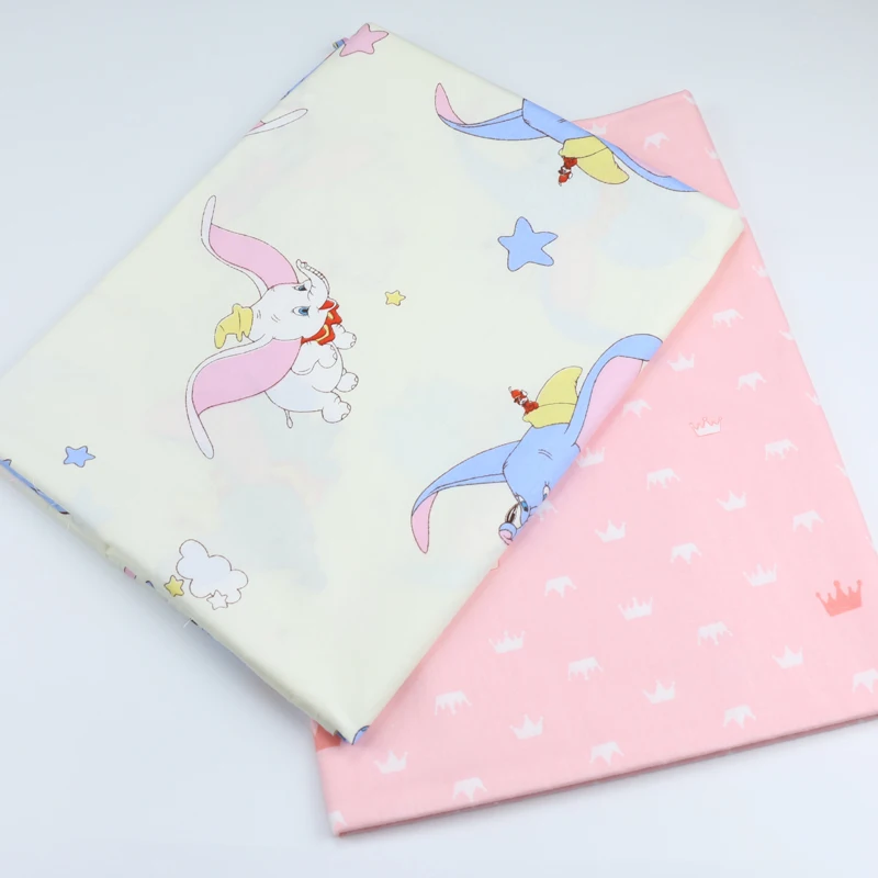 Disney Crown Dumbo Cotton twill fabric Cotton clothing for DIY Sewing Quilting Fat Quarters For Baby&Child Bedding Set