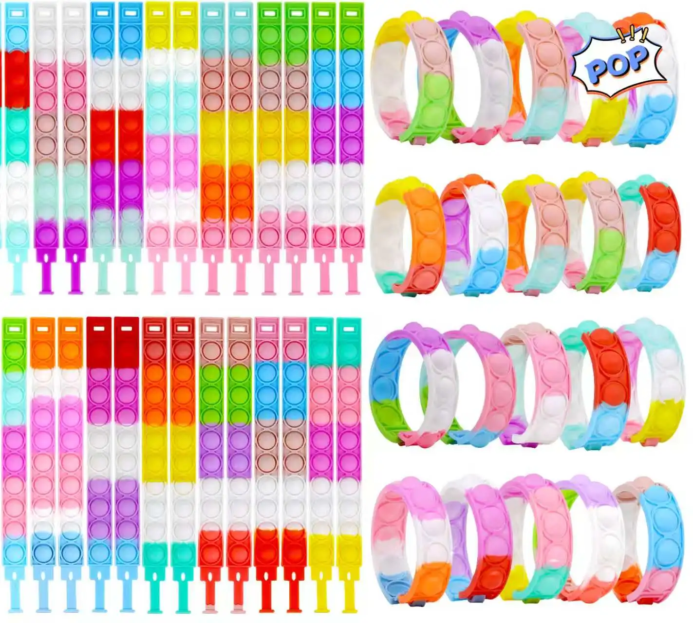 Jouets anti-stress arc-en-ciel - Cadeaux de fête, prix de carnaval de Noël, cadeaux d'anniversaire - Jouets interactifs amusants pour enfants