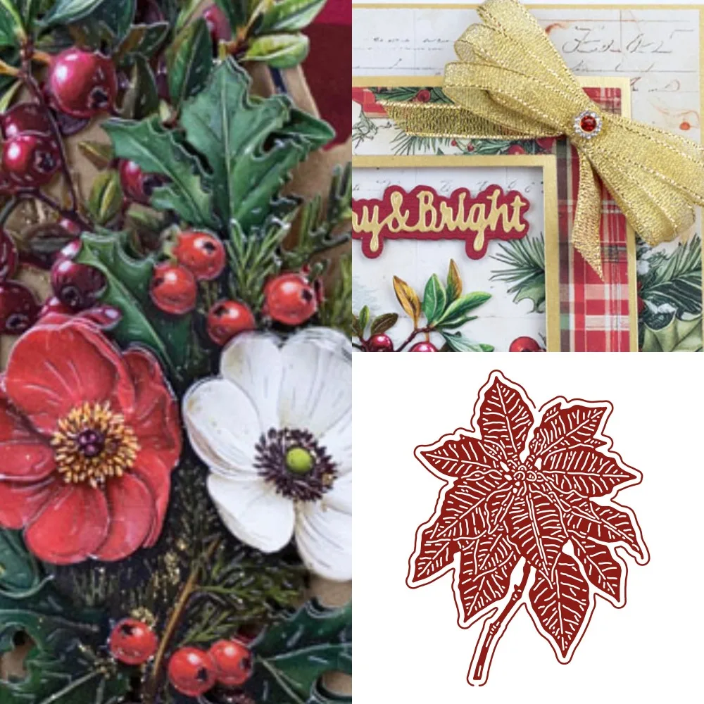 

Багровое Рождество, новинка 2025, вырубные штампы, украшение для скрапбукинга, дневника, трафарет, тиснение, шаблон, сделай сам, поздравительная открытка ручной работы