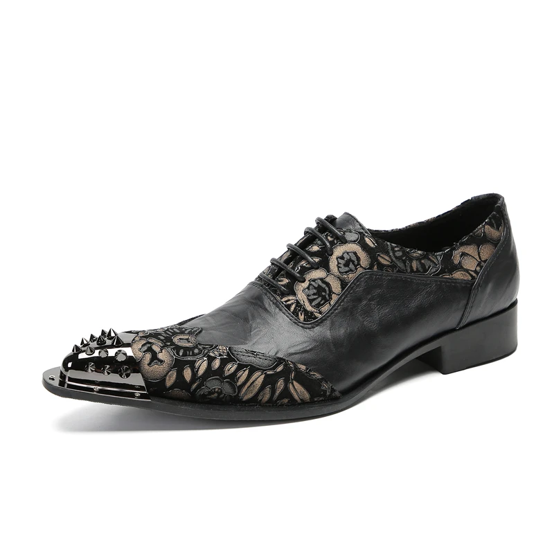 Zapatos de fiesta para Club nocturno con punta estrecha de estilo británico, zapatos Derby de locomotora originales de gran tamaño, zapatos Brogue elegantes de cuero de vaca para hombre